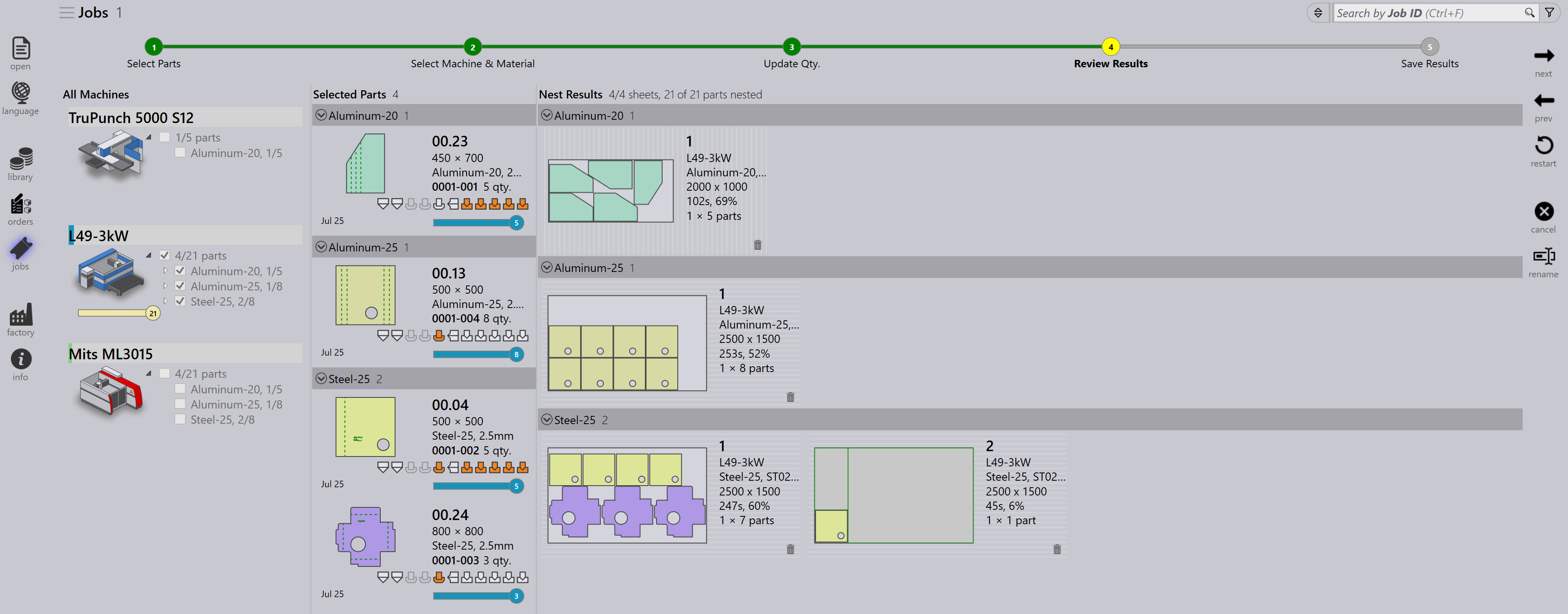Review interactive nesting