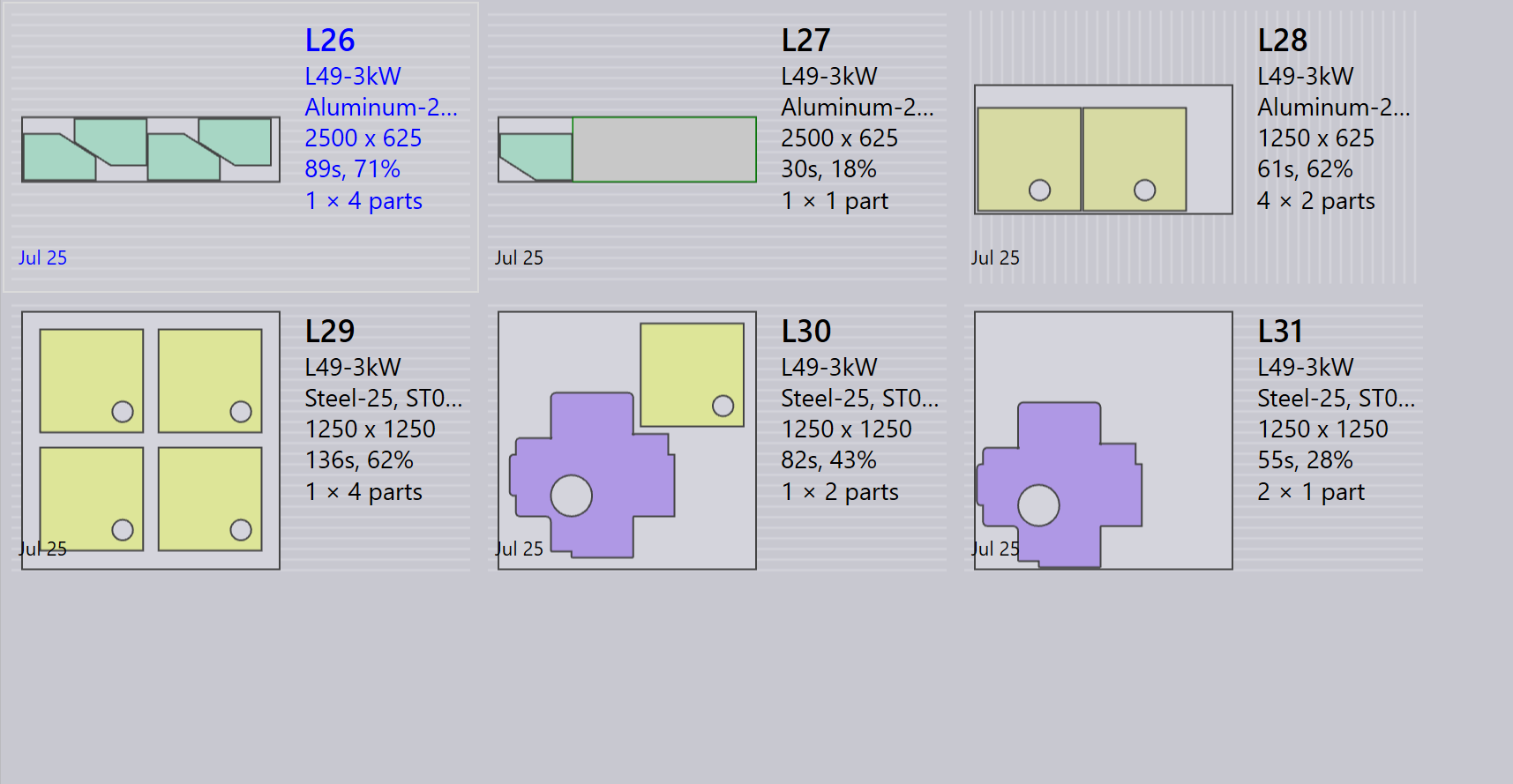 Interactive nest layout