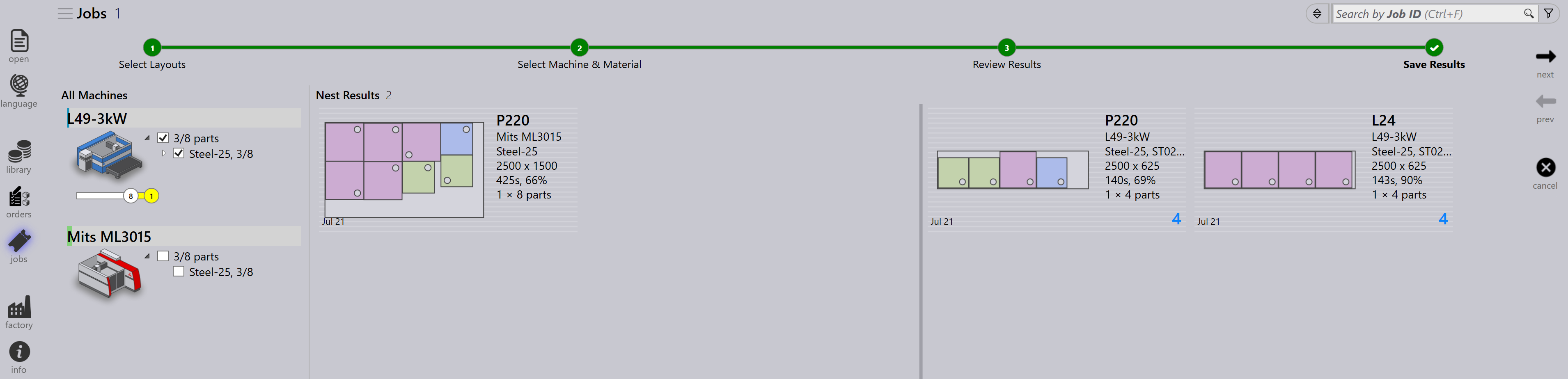 Layouts window