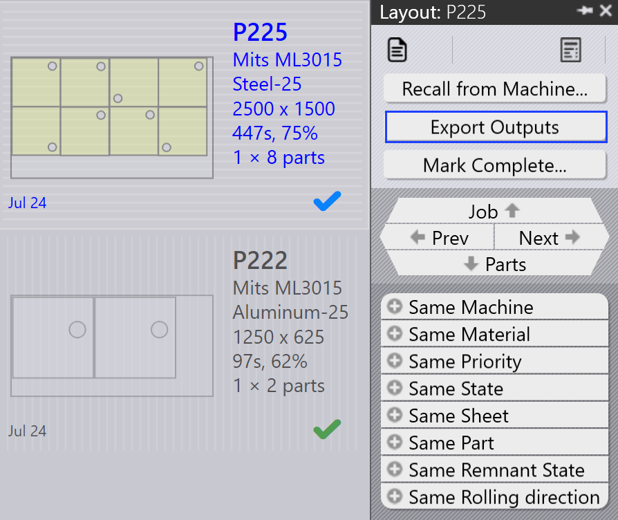 Export outputs