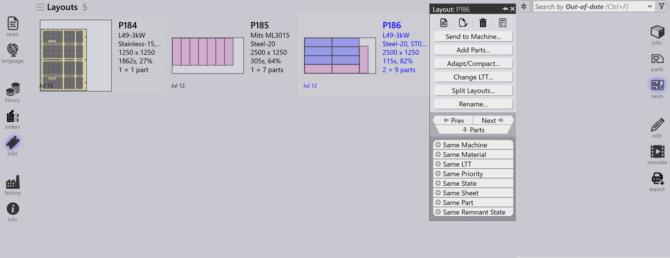 Layout panel