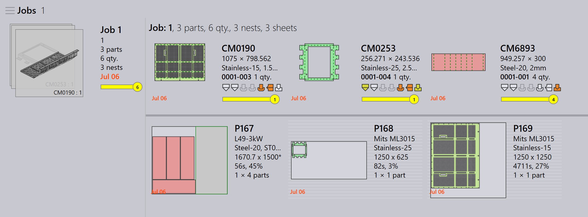 Jobs layout