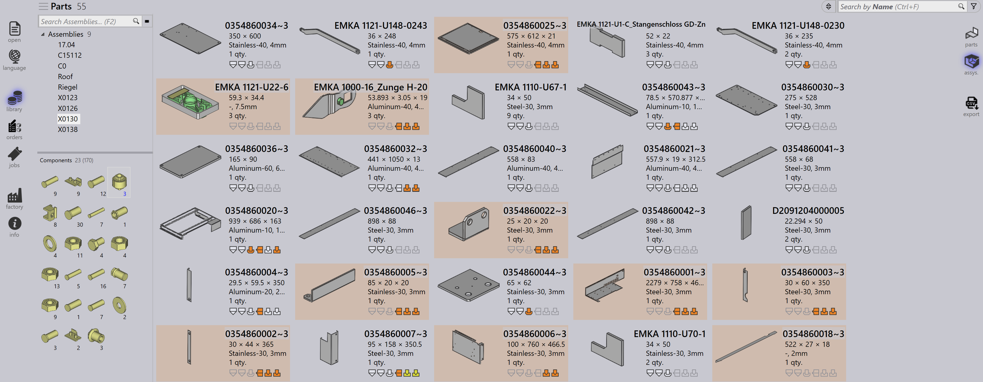 Assembly components