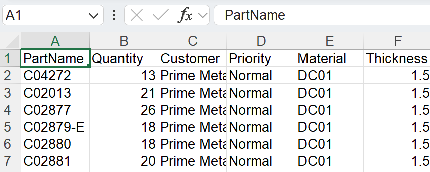 CSV import