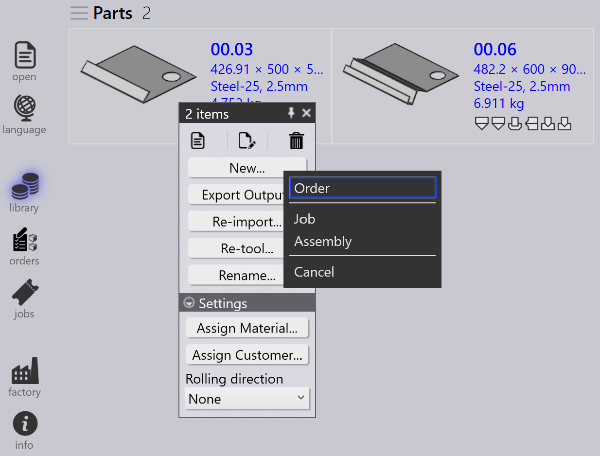 Part Order