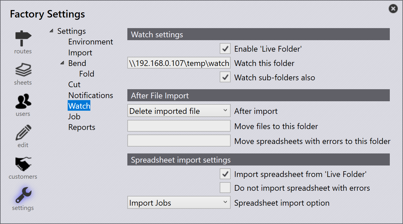 Watch folder