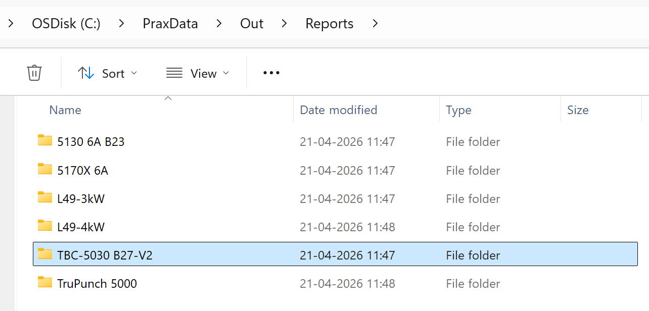 Export Output Location